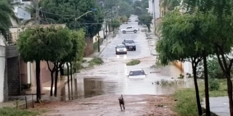 Chuvas deixam ruas alagadas em Juazeiro do Norte nesta quinta (17); veja previsão