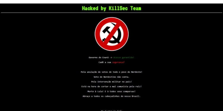 Sites do Governo do Ceará são invadidos por hackers que deixam mensagem: ‘voto de nordestino não conta’