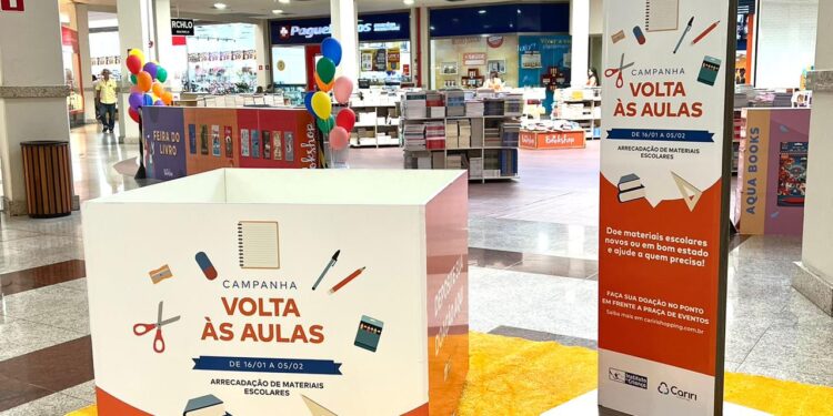 Cariri Shopping realiza campanha de arrecadação de material escolar em parceria com o Instituto da Criança