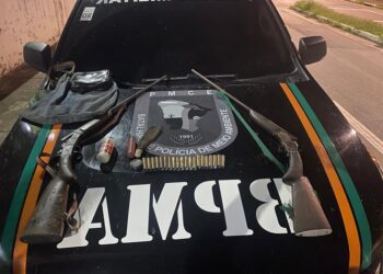 Armas de fogo e materiais usado para caça ilegal são apreendidos pela PMCE em Campos Sales