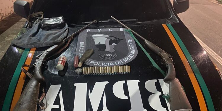 Armas de fogo e materiais usado para caça ilegal são apreendidos pela PMCE em Campos Sales