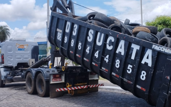 AMAJU recolhe mais de 7 toneladas de pneus em Drive Thru