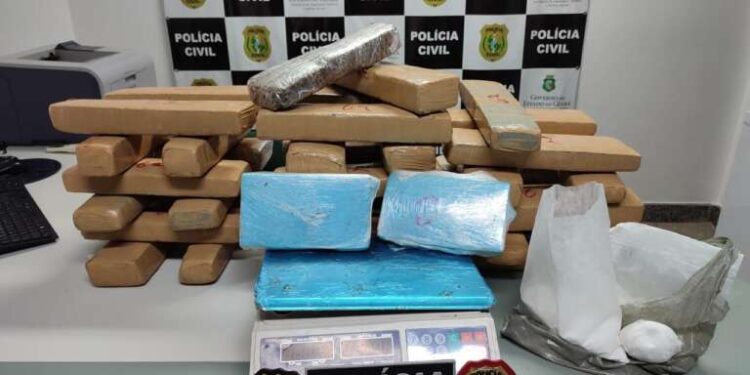 Polícia Civil do Ceará captura dupla e apreende 40 kg de drogas no Crato