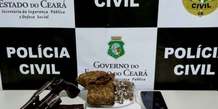 Suspeito de tráfico e posse de arma é preso em flagrante pela Polícia Civil em Brejo Santo