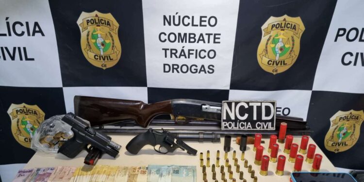 Polícia Civil e Coin/SSPDS capturam dupla em posse de três armas e 62 munições em Barbalha