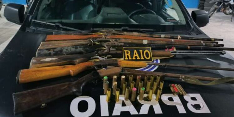 PMCE prende idoso por posse irregular de sete espingardas no município de Jardim