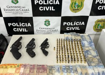 Mulher em posse de armas e munições é presa em flagrante pela Polícia Civil em Juazeiro do Norte