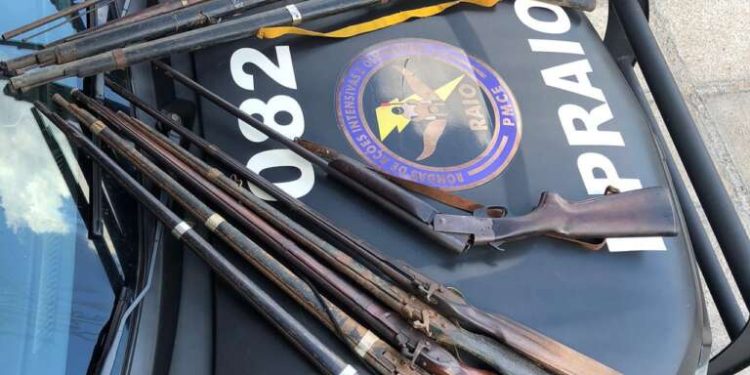 Polícia Militar apreende onze armas de fogo na zona rural de Várzea Alegre