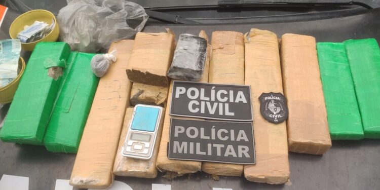 Suspeito em posse de quase 10 kg de drogas é preso pelas Polícias Civil e Militar em Assaré
