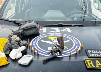 PMCE prende suspeitos de roubo, tráfico de drogas e posse ilegal de arma de fogo em Jardim