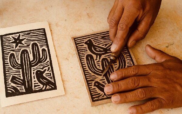 Redescobrindo tradições: Biblioteca Pública do Crato promove oficina de xilogravura