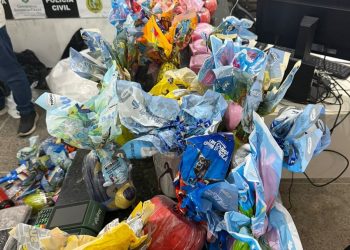 Cinco suspeitos são presos em Fortaleza com ovos de páscoa, peças de lingerie e outros objetos furtados em Canindé